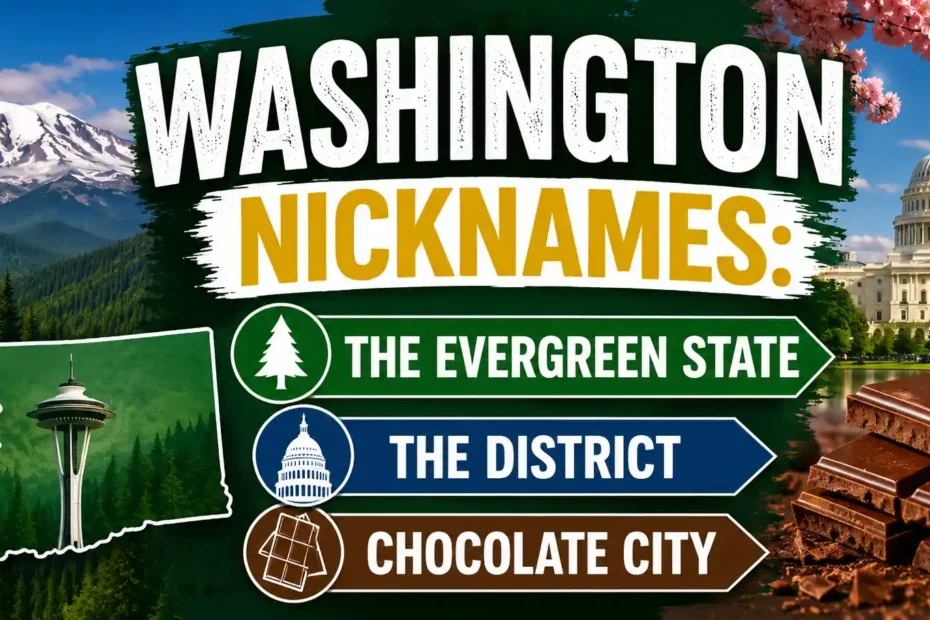 Washington Nicknames The Evergreen State, The District, and Chocolate City